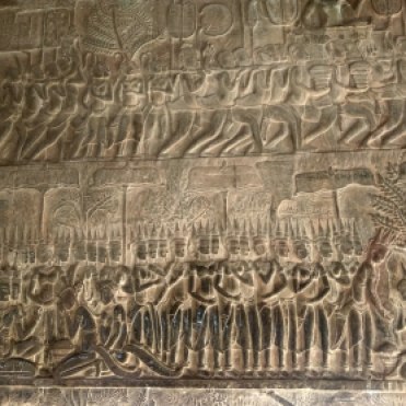 The cravings on the wall of Angkor Wat