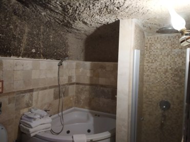 Bathroom under the cave walls!!